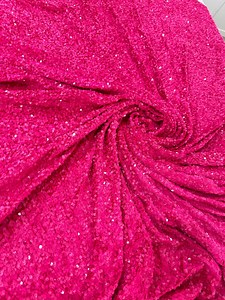 Hot PINK Sequins on Stretchy Pink Velvet Fabric - Etsy UK