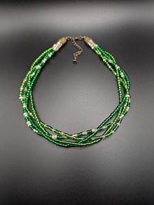 Elegant Green Seed Bead Necklace, Multi-strand Japanese Glass, Handmade - Etsy UK