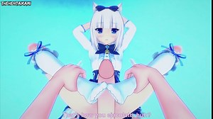 Vanilla from Nekopara Gives You A Footjob Hentai POV