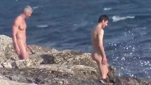 Spy man in the beach