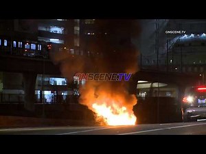 101 Fiery Hit & Run Crash, Downtown LA