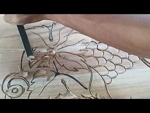 Wood carving leaves and grapes || simpel Wood carving || amateur carving skill