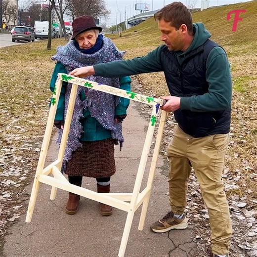 Kind craftsman creates beautiful wooden walker for old woman. | Fabiosa Daily