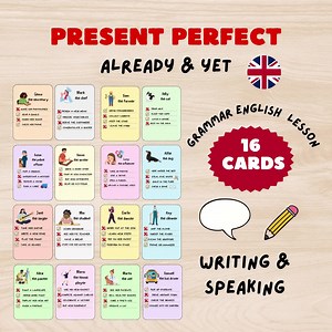 Present Perfect Grammar Cards PDF ESL Activity Already & yet A2–B2 Speaking Writing Game Irregular Verbs Printable Teens Adults Ice Breaker - Etsy Canada