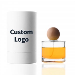 [Hot Item] Customized Logo Printing Cylinder Clear Good Quality Glass Perfume Bottle