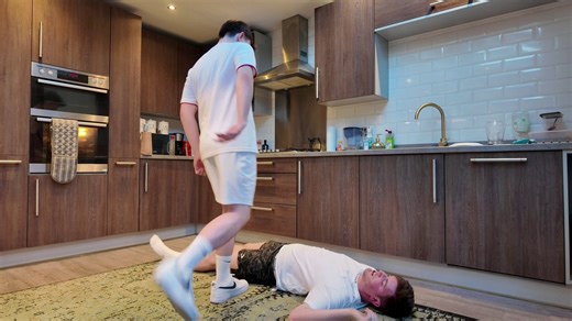Master @JackRigbyXXX absolutely destroyed me in the kitchen this week. He pinned me to the floor under his heavy air forces, trampling my body full weight and kicking me hard in the ribs and sides while I groaned an took every second of it like the obedient bitch I am.--Full brutal trampling video is now up on my JustForFans. Subscribe now to watch the entire merciless session!