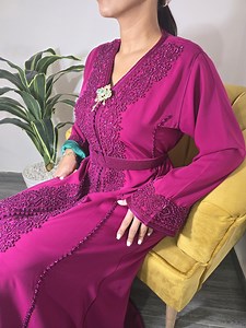 Fuschia Moroccan Caftan Dress for Women | Fuschia Kaftan Dress | Moroccan Wedding Dress for Women | Moroccan Tekshita | Handmade Caftan - Etsy UK