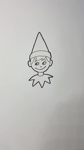 Show this to your elf on the shelf so he can learn how to draw this for the kids! #howtodraw #elfontheshelf #christmas #drawingtutorial