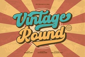 Vintage Round - Retro Script Font