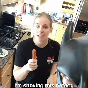 71K views · 996 reactions | Jen: "I'm shoving this hot dog so..." | Batdad | Facebook