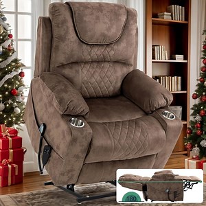 Elderly Living Room Lounging and Relaxing Power Lift and 180 Degree Flat Recline Recliner