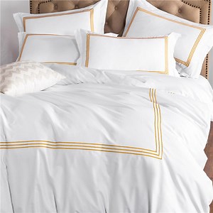 [Hot Item] Five Star Hotel Collection White Bedding Sets Clearance King Single 600 Count Thread Cotton Bedsheet