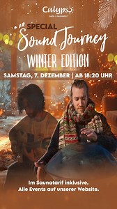 Das sind Anatol und Fabian - die Sound Journey wird mit diesem Duo aus Handpan und Gitarre im Dezember zu einer einmaligen musikalischen Reise einladen. In der gemütlichen WinterWonderLounge werden die beiden euch verzaubern, das können wir versprechen.❄️✨🕯️ Sound Journey Winter Edition 🗓️Samstag,7. Dezember 🕰️ 18:20 | 19:20 | 20:20 Uhr … in der WinterWonderLounge der nordischen Saunawelt. Das Event ist im Eintritt der Saunawelt inklusive. Folgt uns, um alle Highlights zu erfahren. 🇫🇷 Ce so