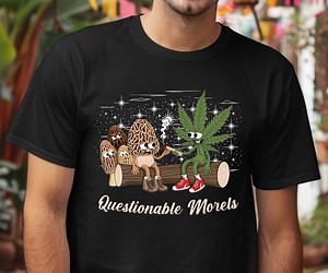 Funny Questionable Morels Unisex Heavy Cotton Tee - Morel Mushroom Smoking Joint, Humorous Graphic Tee, Sarcastic Stoner T-shirt, Hilarious - Etsy