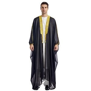 [Hot Item] Islamic Clothing Black Arabic Bisht Thobe Cheap Stock Bisht for Men