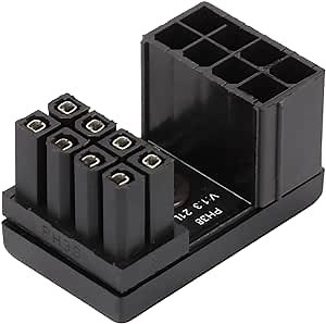 ATX Female to Male 180 Degree Angled Adapter, Welded Firmly Female to Male Adapter with Insulation Shell for Desktops Graphics Card Upgrade Version (PH38A+ 1PCS)