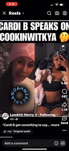 101K views · 1.2K reactions | Cardi B said y’all are going to hate whether a woman has surgery or not! Cardi gives credit to Cooking with Kya. The tea is sweet 溜 Send a Star ⭐️ Cred: lawdahmercy .#cardib #cookingwithkya #sweetteatheblog #celebritynews #teaoftheday #gossipblog #vh1 #bet #mtv #celebritytea #hollywoodnews | Sweet Tea Blog | Facebook