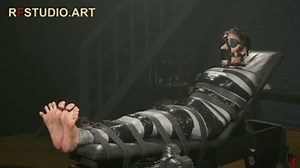 Pandora Gagged and Tightly Wrapped - Mummified Bundle with Sweaty Bare Feet Tickling (FULL HD MP4) | Clips4sale