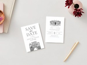 A5 Pousada Palácio Estoi, modèle d'invitation "Retenez cette date"