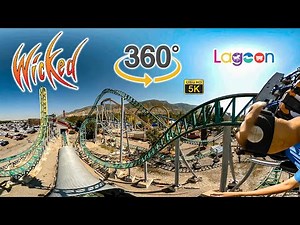 VR 360 5K Wicked Roller Coaster On Ride Front Seat POV Lagoon 2021 09 05