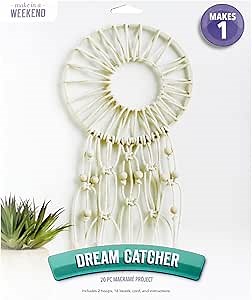 LEISURE ARTS Macrame Kit Dreamcatcher, Macrame Kits for Adults Beginners, Macrame Wall Hanger Kit, Macrame Beginners Kit, Macrame Kit, DIY Macrame Kit, Macrame Kit Beginner