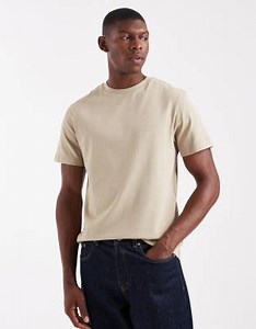 ASOS DESIGN - T-shirt ras de cou en tissu épais - Taupe  | ASOS