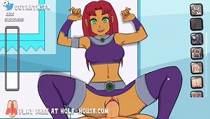 Starfire Spread her Legs Open