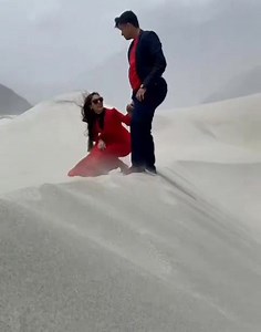 Mr & Mrs Hamza During Their Couple photoshoot in Cold Desert Skardu.. Make your honeymoon more Memorable with Signature services of Neelum Hikers. VC : @altafnoorii | Neelum Hikers