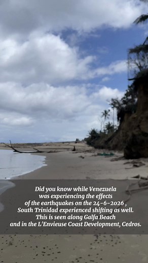 Galfa Beach Trinidad signs of shifting — L’Envieuse Coast movement
