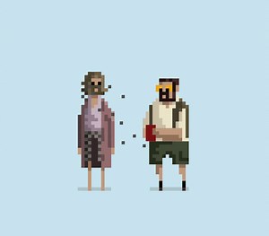 Animated GIF Pixel Art Depicting Famous Movie and Comic Book Scenes