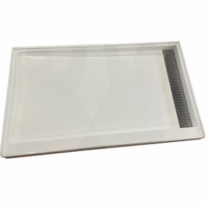 [Hot Item] 60X32X4 Cultured Marble Shower Pan Trench Drain for Us Hotel/Apartment