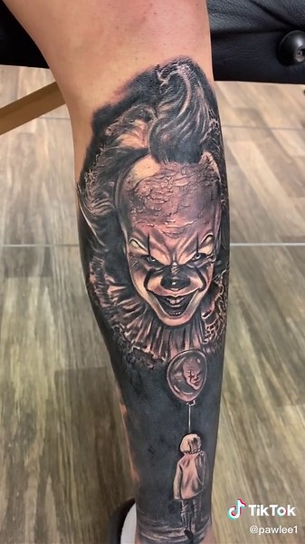 Evil Clown Tattoo Designs by Pennywise the Clown