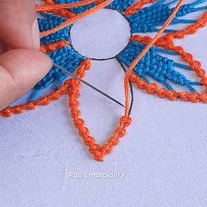 Needlepoint / Flower design hand embroidery tutorial/ Cute flower stitches | Rup Embroidery