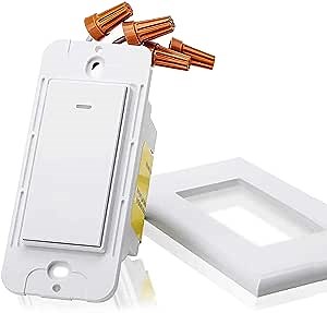 3 Way Smart Light Switch (Only One Needed), Meross WiFi Light Switch, Works with Alexa and Google Assistant, Neutral Wire Required, Wall Switch with Remote Control, Voice Control, Schedule and Timer