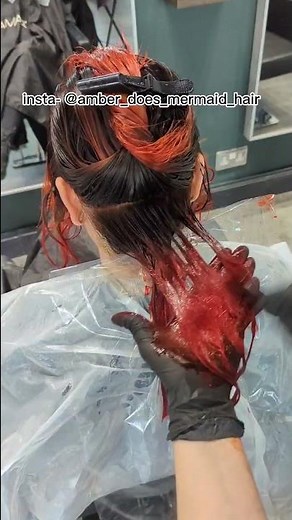 RUBY RED BALAYAGE - HAIR COLOR TUTORIAL - USING CRAZY COLOR RUBY ROUGE - BY ‪@Amberdoesmermaidhair‬