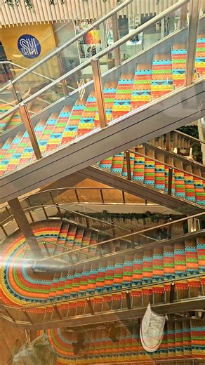 SM City Baguio (official) Colorful Print Pattern Staircase😍😍😍 | Rising Philippines