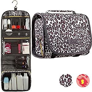 Womens Travel Toiletry Bag - Hanging Makeup Bag - Hanging Compact Cosmetic Essentials Pouch - TSA Approved Organizer