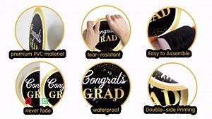 Custom Graduation Centerpieces for Tables 2026 Congrats Grad Honeycomb Centerpieces Navy Blue Personalize Graduation Decorations with Photo Name Party (Pack of 9)