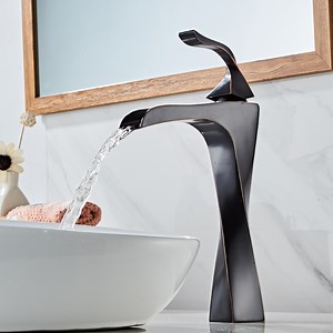 [Hot Item] Bathroom Faucet Single Handle Sink Mixer Hot and Cold Water Crane Tap Vanity Faucet Mixer Vanity Faucets Black