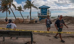 Watch cleanup of Hollywood Beach Boardwalk after Hurricane Nicole