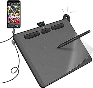 Parblo Ninos Graphic Drawing Tablet - Digital Tablet Tilt Function of 8192 Levels Pressure Sensitive Battery-Free Stylus, 9 X 5inch 8 Shortkeys Drawing Pen Tablets for Art Designer & Education (Black)