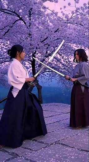 Two Women Duel Samurai-Style… Who Will Win?” 🗡️🔥 #funny