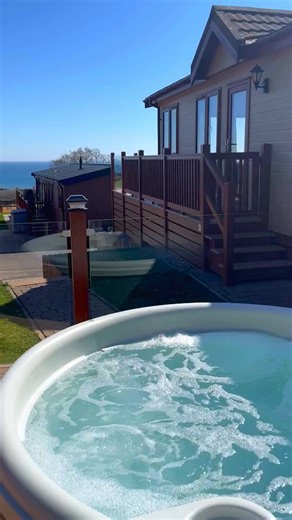 5.5K views · 27 reactions | Decompress and unwind in the bubbling hot tub as the spring sun kisses your skin, with the vibrant blue sea in the horizon Start the first day of your getaway in pure tranquility. Don't forget to use code HOTTUB20 on any hot tub booking to receive a massive 20% off! | Ladram Bay Holiday Park | Facebook