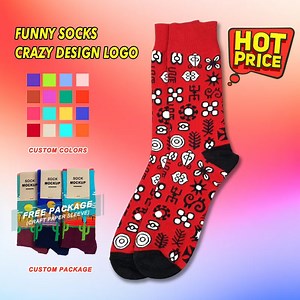 [Hot Item] Custom Happy Funny Socks Fun Colorful Crazy Novelty Socks