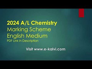 2024 AL Chemistry Marking Scheme English Medium | PDF Include