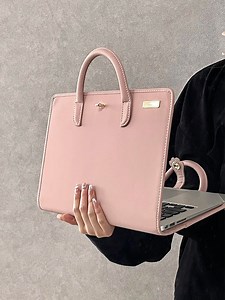 [Hot Item] Handbag Pink Girl Computer Cover Case Custom Leather Laptop Bag for Women