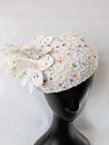 Confetti Tweed Hat With Flowers – Vintage-inspired Cocktail , Wedding Guest , Handmade Millinery - Etsy