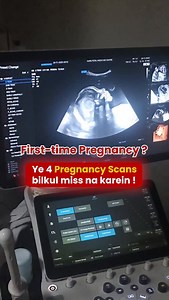Pregnant? Ye 4 Scans bilkul miss na karein! 👇 ✅ Dating Scan (6–9 weeks) Confirm karta hai ki baby uterus mein hai aur accurate due date batata hai. 🗓️👶 ✅ NT Scan (11–13 weeks) Baby ke genetic risk jaise Down Syndrome aur early brain/spine development check karta hai. 🧠💖 ✅ Anomaly Scan (18–22 weeks) Detailed ultrasound jo baby ke organs aur birth defects ko check karta hai. 🩺✨ ✅ Growth Scan (28–32 weeks) Baby ka size, position, placenta aur amniotic fluid monitor karta hai — delivery ke liy