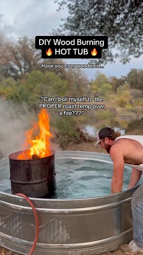 1.2M views · 14K reactions | DIY Wood Burning HOT TUB Have you ever wondered..Today we’re showing you our DIY wood burning hot tub. Only through trial and error can we get THE ULTIMATE fire burning hot tub.Go watch pt. 2 to see how we get this burning up! 掠#diy #diyproject #diyprojects #diyideas #diyhome #homeideas | DIY Coach Co. | Facebook