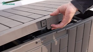 YITAHOME 60 Gallon Outdoor Storage Box, Lockable Resin Deck Box with Handles, Waterproof Outdoor Storage Box for Patio Furniture, Garden Tools and Pool Accessories, Black